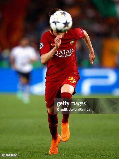 Stephan El Shaarawy of AS Roma chases down the ball during the UEFA Champions League Semi Final Second Leg match between A.S. Roma and Liverpool at...