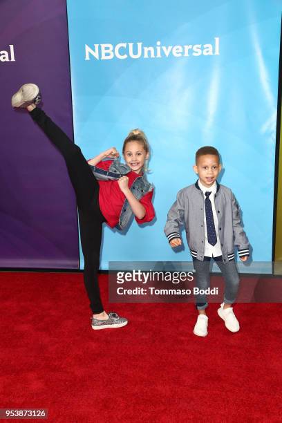 Channah and Trent attend the NBCUniversal Summer Press Day 2018 at Universal Studios Backlot on May 2, 2018 in Universal City, California.