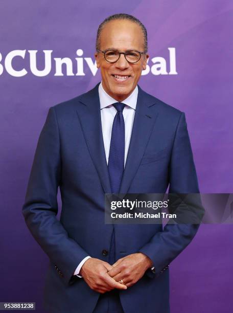 Lester Holt attends NBCUniversal Summer Press Day 2018 held at Universal Studios Backlot on May 2, 2018 in Universal City, California.