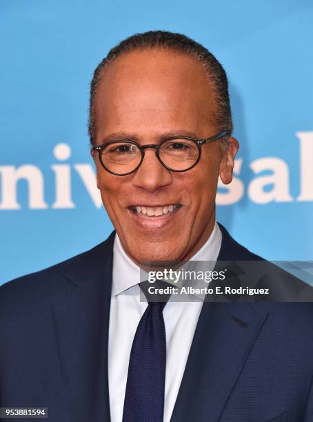 Newscaster Lester Holt attends NBCUniversal's Summer Press Day 2018 at The Universal Studios Backlot on May 2, 2018 in Universal City, California.