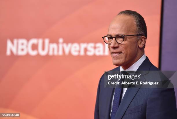 Newscaster Lester Holt attends NBCUniversal's Summer Press Day 2018 at The Universal Studios Backlot on May 2, 2018 in Universal City, California.