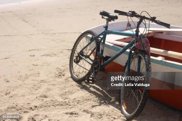 means of transport on the beach - garopaba stock pictures, royalty-free photos & images
