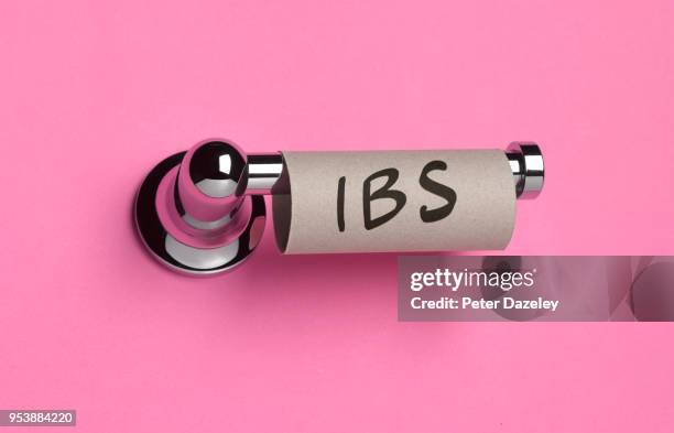 ibs  on toilet roll - irritable bowel syndrome stock pictures, royalty-free photos & images