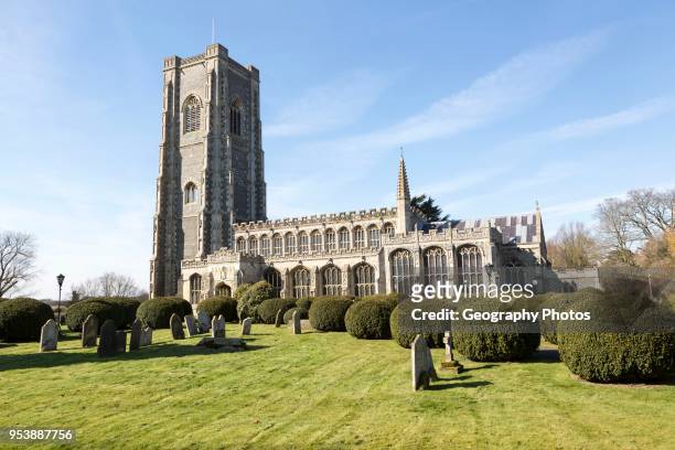 Historic village parish church of Saint Peter and Saint Paul, Lavenham, Suffolk, England, UK.