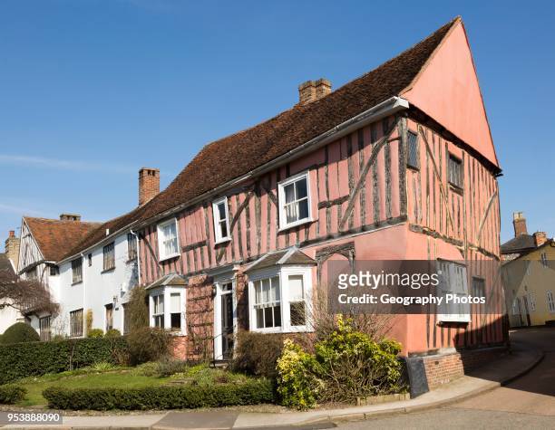 Historic half-timbered building house called Cordwainers, Lavenham, Suffolk, England, UK.