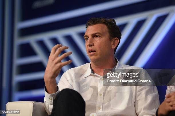 Louisiana , United States - 2 May 2018; Fritz Lanman, Classpass with Tom Cortese on the Panda Conf Creatiff stage during day two of Collision 2018 at...