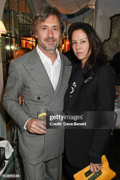 Marc Newson and Charlotte Stockdale attend a dinner hosted by the Missoni family to launch their new cookbook at Daphne's on May 2, 2018 in London,...