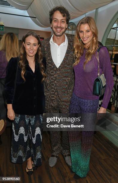 Nina Flohr, Francesco Maccapani Missoni and Fabrine Constantini attend a dinner hosted by the Missoni family to launch their new cookbook at Daphne's...