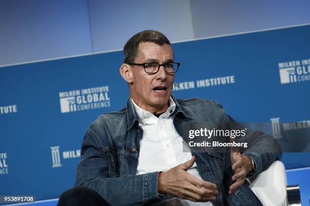 Chip Bergh, president and chief executive officer of Levis Strauss & Co., speaks during the Milken Institute Global Conference in Beverly Hills,...