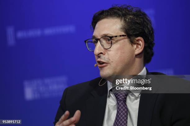 Mark Rosenberg, chief executive officer and co-founder of GeoQuant, speaks during the Milken Institute Global Conference in Beverly Hills,...