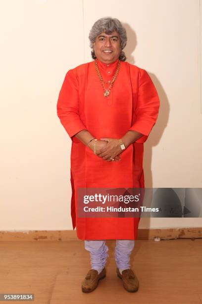 Tabla player pandit Ramkumar Mishra during the award ceremony of the 1st Print Biennale India 2018 organized by Lalit Kala Akademi at Rabindra Bhawan...