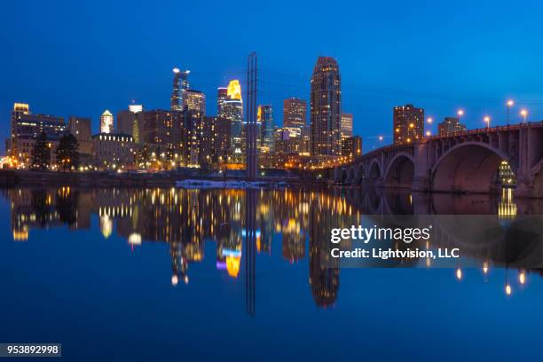 minneapolis, minnesota downtown skyline - downtown minneapolis stock pictures, royalty-free photos & images