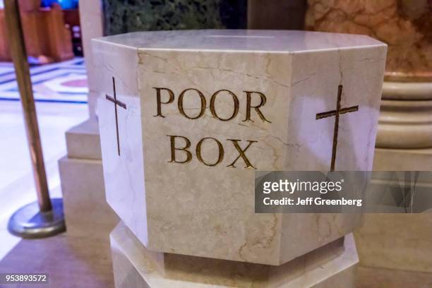 Washington DC, Basilica of the National Shrine of the Immaculate Conception, church alms collection box.