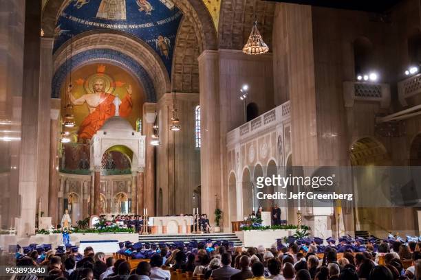 Washington DC, Basilica of the National Shrine of the Immaculate Conception, high school graduation ceremony.