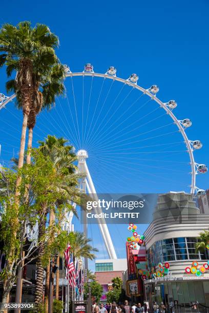 las vegas - linq - highroller - high roller ferris wheel stock-fotos und bilder