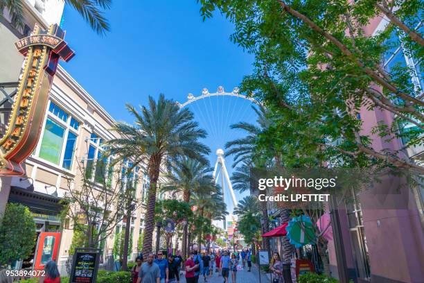 las vegas - linq - highroller - high roller ferris wheel stock-fotos und bilder