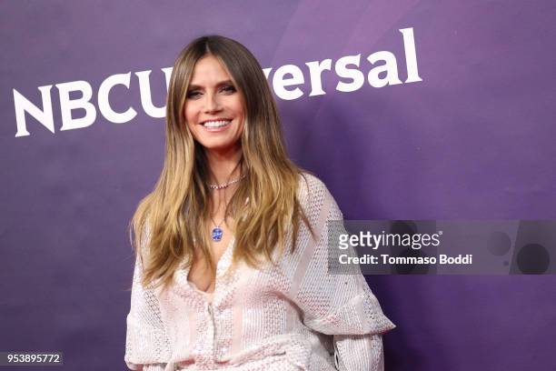 Heidi Klum attends the NBCUniversal Summer Press Day 2018 at Universal Studios Backlot on May 2, 2018 in Universal City, California.