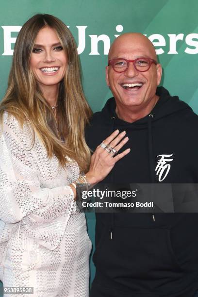 Heidi Klum and Howie Mandel attend the NBCUniversal Summer Press Day 2018 at Universal Studios Backlot on May 2, 2018 in Universal City, California.