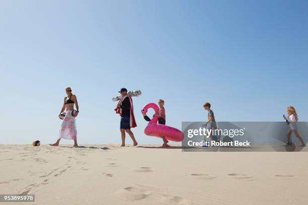 Portrait of USA Olympic gold medalist Kerri Walsh Jennings with her husband Casey Jennings and their children Joseph, Sundance, and Scout during...