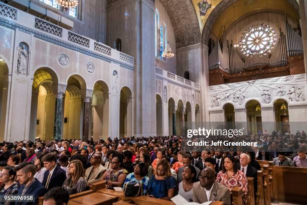 Washington DC, Basilica of the National Shrine of the Immaculate Conception, high school graduation ceremony.