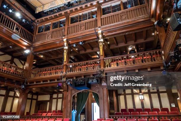 Washington DC, Folger Shakespeare Library, Elizabethan Theatre, interior.