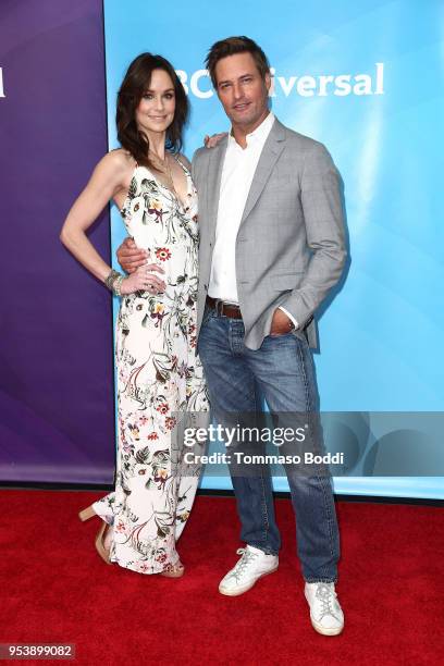 Sarah Wayne Callies and Josh Holloway attend the NBCUniversal Summer Press Day 2018 at Universal Studios Backlot on May 2, 2018 in Universal City,...