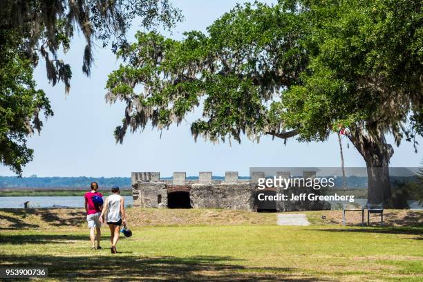 Georgia, St. Simons Island, National Park Service, Fort Frederica National Monument, ruins Fancy Bluff Creek.