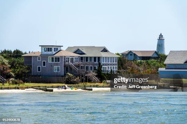 North Carolina, Pamlico Sound, Outer Banks, Ocracoke Island, shore and lighthouse.