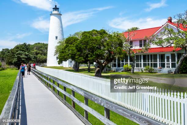 North Carolina, Ocracoke island Lighthouse station and boardwalk.