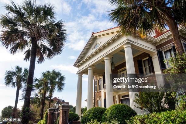 South Carolina, Charleston, South Battery, Colonial Greek Revival historic home.