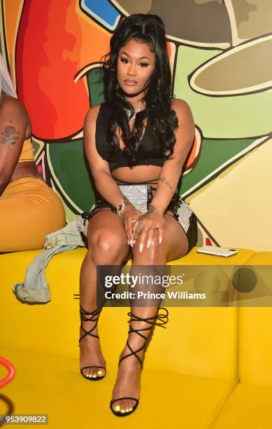 Lira Galore attends a party at Living Room lounge on April 30, 2018 in Atlanta, Georgia.