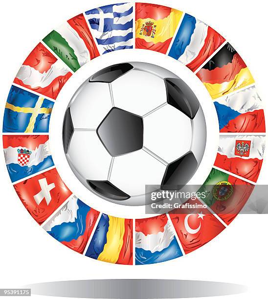 european championship 2008 - portugal flag vector stock illustrations