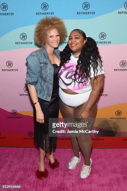 Writer Michaela Angela Davis and hip-hop artist Lizzo attend Refinery29 Presents: The World of Abundance at New Fronts NYC 2018 on May 2, 2018 in New...