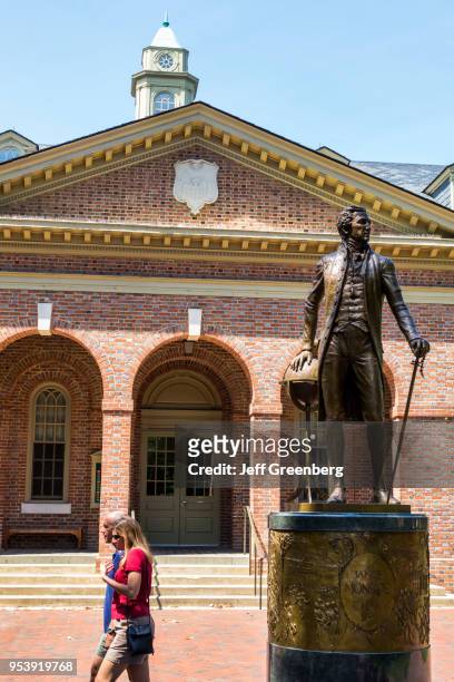 Virginia, Colonial Williamsburg, College of William and Mary, Tucker Hall, President James Monroe statue.