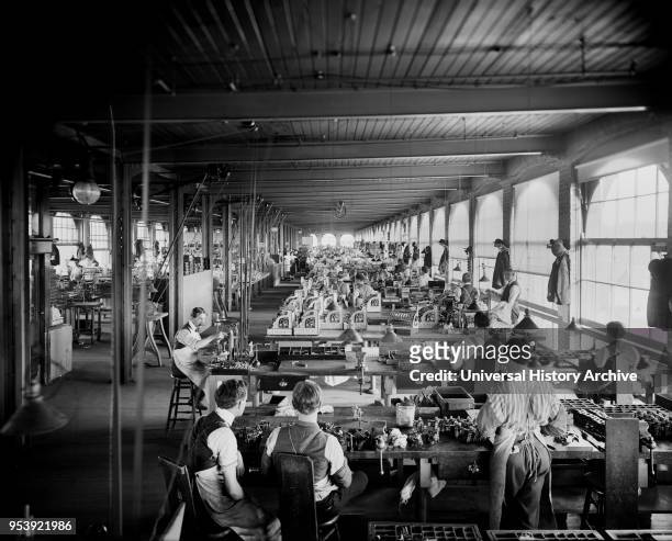 Male Workers, Assembling Department, National Cash Register, Dayton, Ohio, USA, William Henry Jackson for Detroit Publishing Company, 1902.