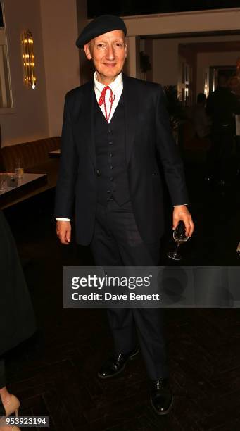 Stephen Jones attends the British Fashion Council x Vogue dinner at The Mandrake Hotel on May 2, 2018 in London, England.
