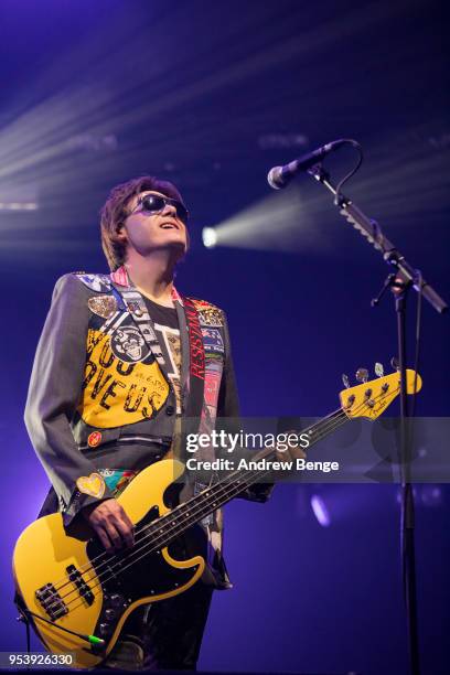 Nicky Wire of Manic Street Preachers performs at First Direct Arena Leeds on May 2, 2018 in Leeds, England.