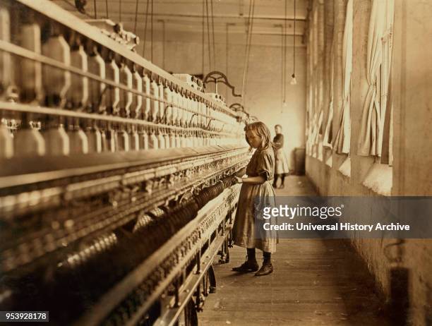 Sadie Pfeifer, 48 inches high, Lancaster Mills, Lancaster, South Carolina, USA, Lewis Hine for National Child Labor Committee, November 1908.