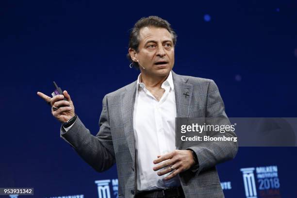 Peter Diamandis, founder and executive chairman of the X Prize Foundation Inc., speaks during the Milken Institute Global Conference in Beverly...