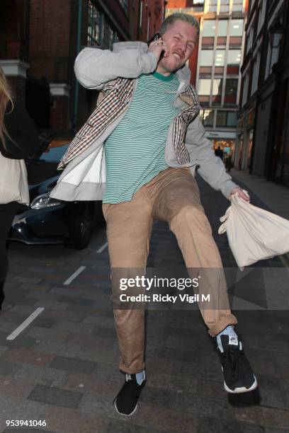 Professor Green seen attending Rubbish Cafe's launch party on May 2, 2018 in London, England.