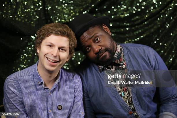Michael Cera and Brian Tyree Henry attend the 2018 Tony Awards Meet The Nominees Press Junket on May 2, 2018 at the Intercontinental Hotel in New...