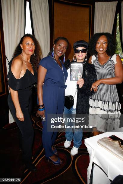 Actesses France Zobda, Mata Gabin, Singer Laam and Actress Nadege Beausson-Diagne attend "Noire n'est pas mon Metier" Book Signing at Le Fouquet's on...