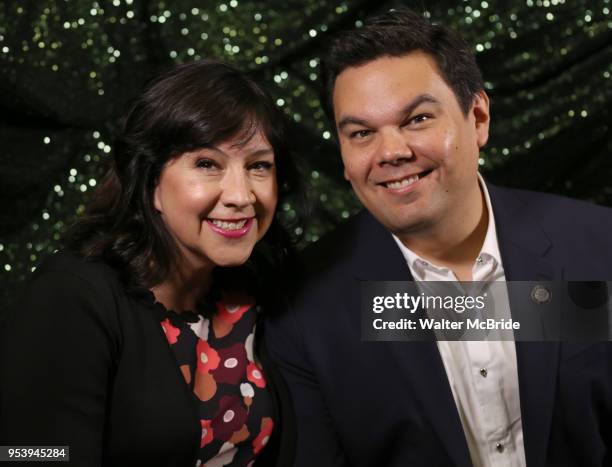 Kristen Anderson-Lopez and Robert Lopez attend the 2018 Tony Awards Meet The Nominees Press Junket on May 2, 2018 at the Intercontinental Hotel in...