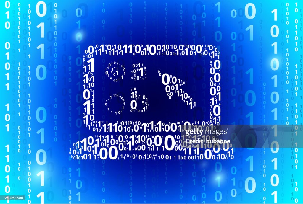 Laptop And Online Testing Binary Code Blue Vector Pattern Background ...