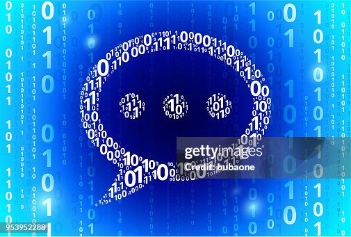 Chat Bubble Binary Code Blue Vector Pattern Background Chat Bubble Binary Code Blue Vector Pattern Background