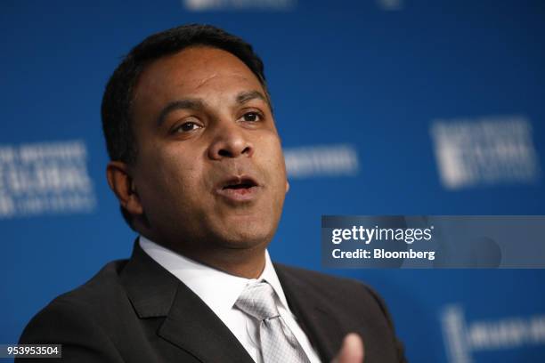 Bharat Vasan, chief executive officer of PAX Labs Inc., speaks during the Milken Institute Global Conference in Beverly Hills, California, U.S., on...