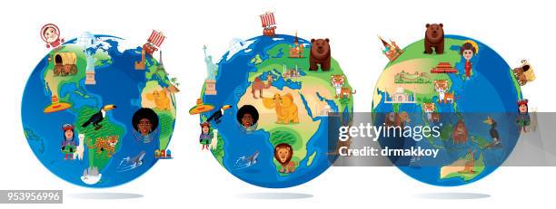 world cartoon map - black bear stock illustrations