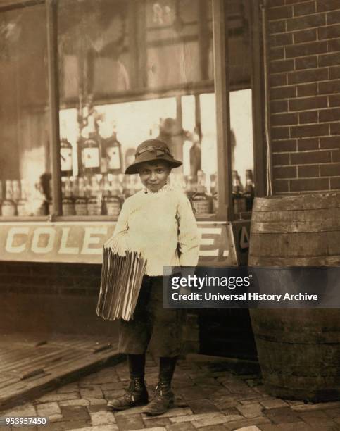 James Morgan, 9-year-old Newsboy, Selling Newspapers for 4 years, Works 6 hours per Day, Visits Saloons, Full-Length Portrait, Wilmington, Delaware,...