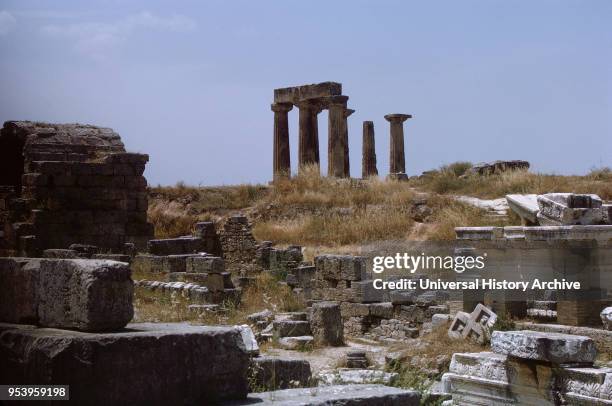 Temple of Apollo, Ancient Corinth, Greece, 1963.