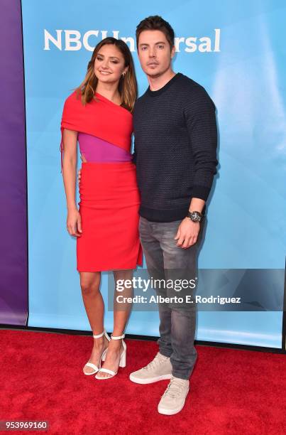 Actors Josh Henderson and Christine Evangelista attend NBCUniversal's Summer Press Day 2018 at The Universal Studios Backlot on May 2, 2018 in...